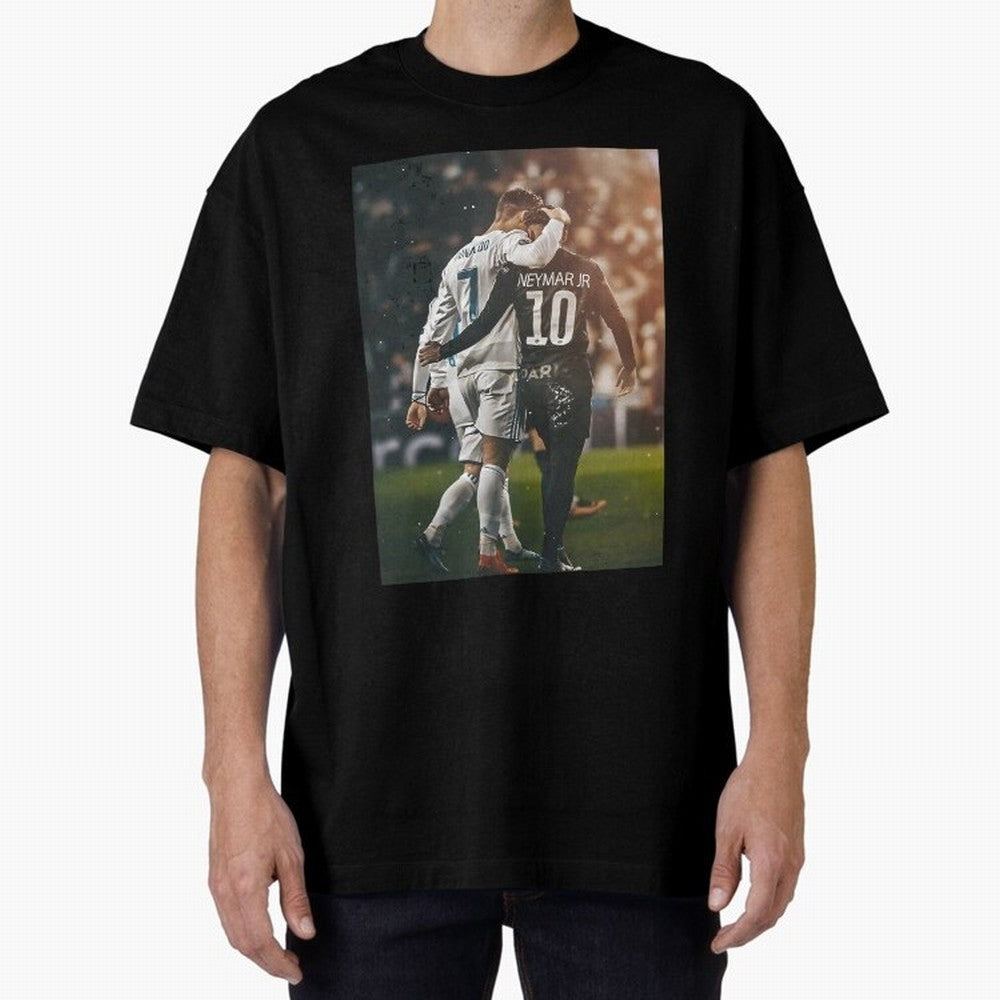 Neymar and Ronaldo Poster	 Oversized T-Shirt Celebrate Every Goal in FIFA World Cup 2026 USA Canada Mexico Centered on Cristiano Ronaldo, Spain and Netherlands Energy, Match Day Excitement, Supporter Culture, Golden Goals and Global Football