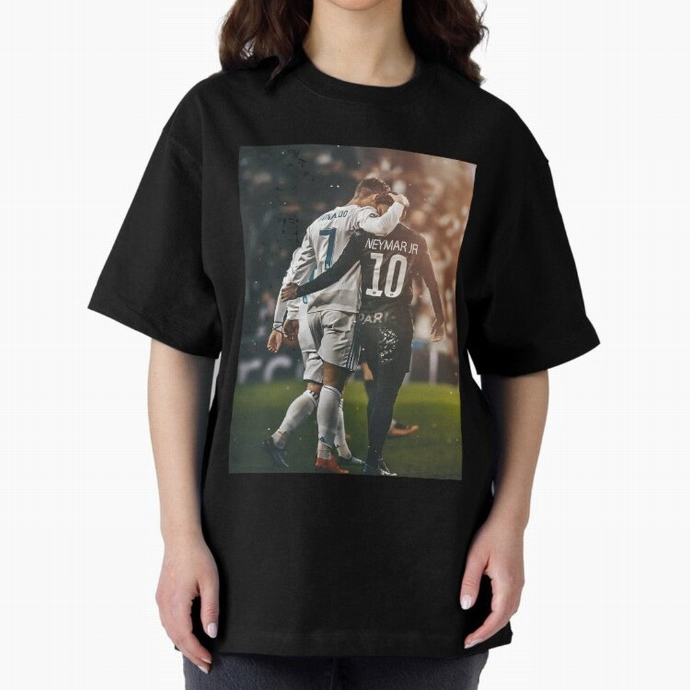 Neymar and Ronaldo Poster	 Oversized T-Shirt Celebrate Every Goal in FIFA World Cup 2026 USA Canada Mexico Centered on Cristiano Ronaldo, Spain and Netherlands Energy, Match Day Excitement, Supporter Culture, Golden Goals and Global Football