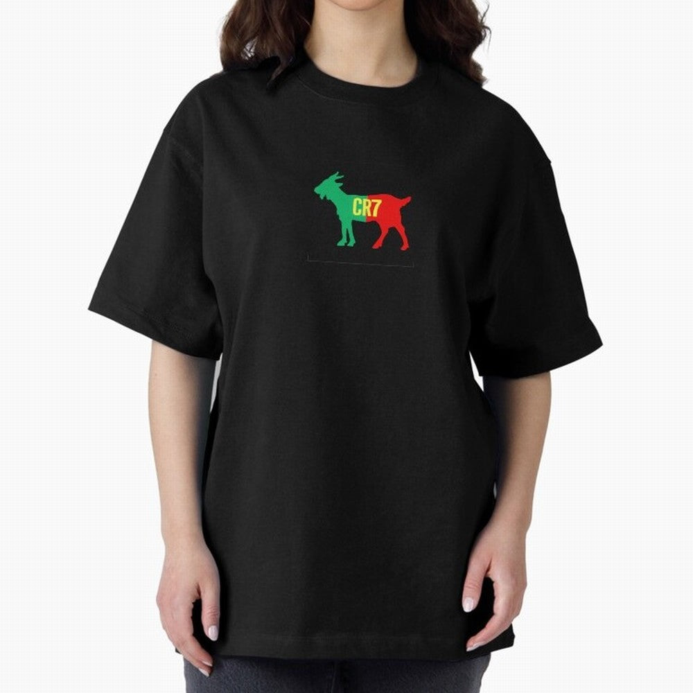 CR7 GOAT - Cristiano Ronaldo Oversized T-Shirt Follow the Final Road of FIFA World Cup 2026 for Fans of CR7 and France and Portugal, Bringing Tournament Hype, Historic Matchups, Family Viewing Parties and Global Sports Pride; Ideal for Fans Who