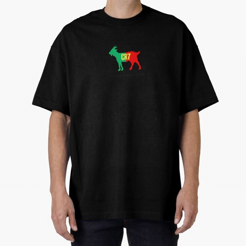 CR7 GOAT - Cristiano Ronaldo Oversized T-Shirt Follow the Final Road of FIFA World Cup 2026 for Fans of CR7 and France and Portugal, Bringing Tournament Hype, Historic Matchups, Family Viewing Parties and Global Sports Pride; Ideal for Fans Who