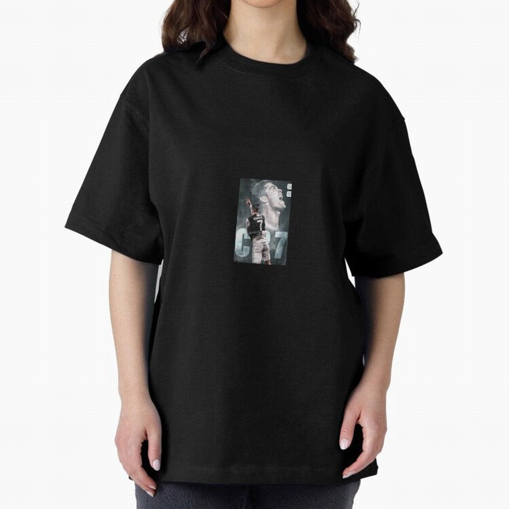 Ronaldo sticker Oversized T-Shirt Represent Football Lovers during FIFA World Cup 2026 Group Stage Featuring Cristiano Ronaldo, Argentina, France and Brazil Energy, Football History, Final Match Energy, Crowd Noise and Once in a Lifetime Moments;