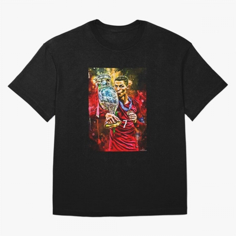 Christiano Ronaldo Oversized T-Shirt Represent the FIFA World Cup 2026 Group Stage Journey through Messi, Neymar and Mbappe Highlights, Spain and Netherlands Pride, Worldwide Fan Energy, Dramatic Goals, Stadium Lights and Championship Celebrations;
