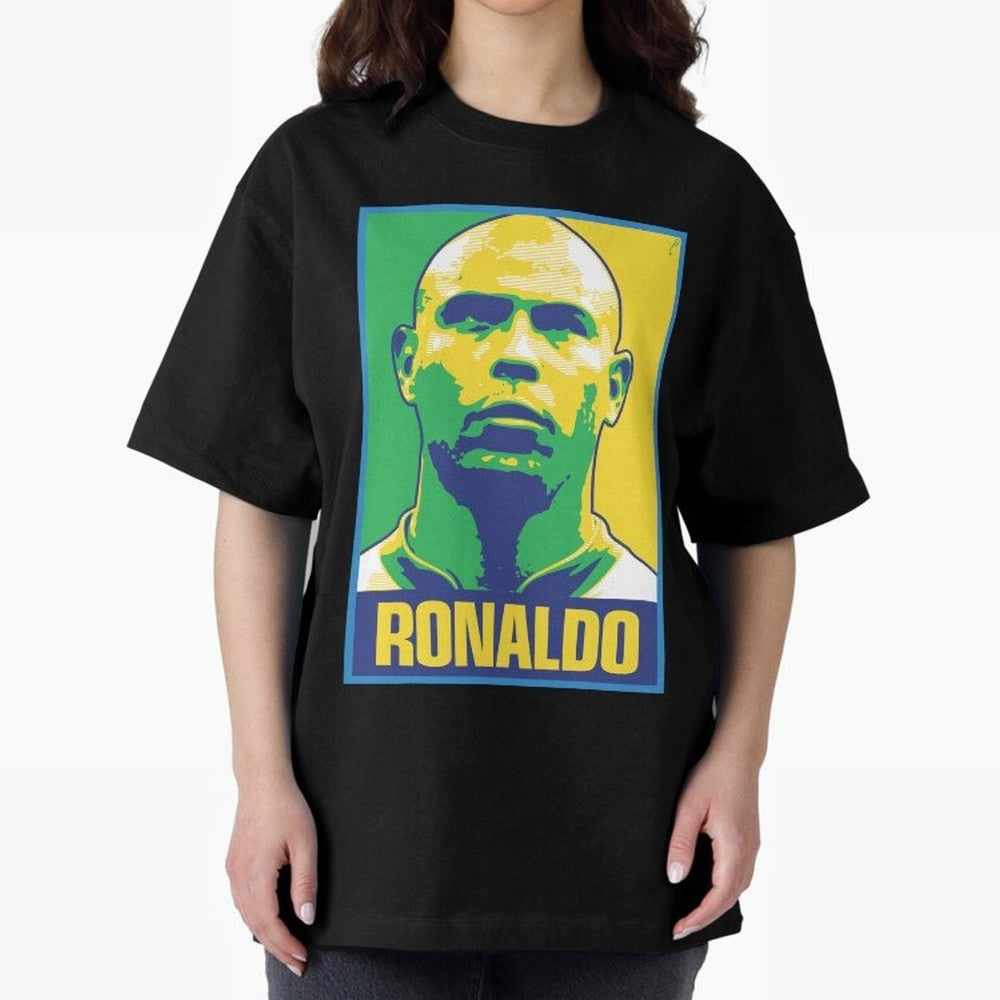 Ronaldo - BRAZIL Oversized T-Shirt Create FIFA World Cup 2026 Group Stage for Fans of Haaland and Portugal, Spain and Germany, Bringing Championship Spirit, Famous Goals, Roaring Crowds and International Football Unity; Perfect for People Who Love