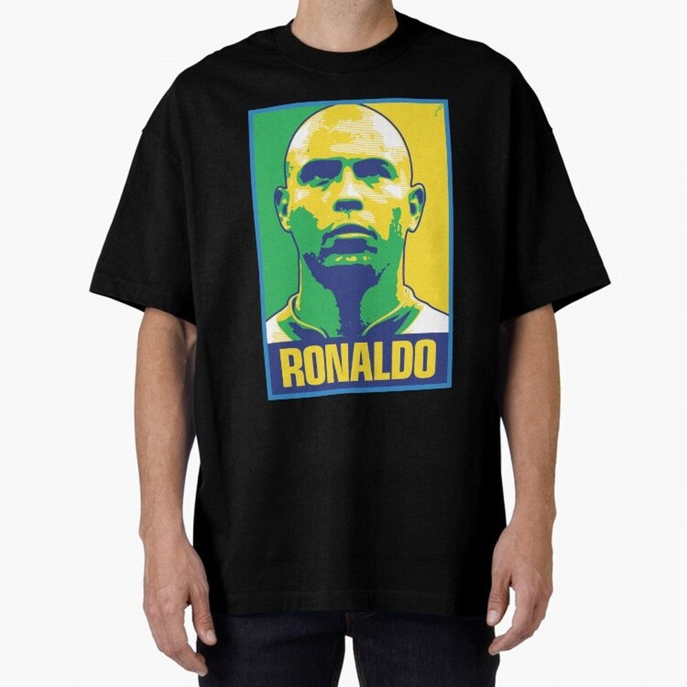 Ronaldo - BRAZIL Oversized T-Shirt Create FIFA World Cup 2026 Group Stage for Fans of Haaland and Portugal, Spain and Germany, Bringing Championship Spirit, Famous Goals, Roaring Crowds and International Football Unity; Perfect for People Who Love