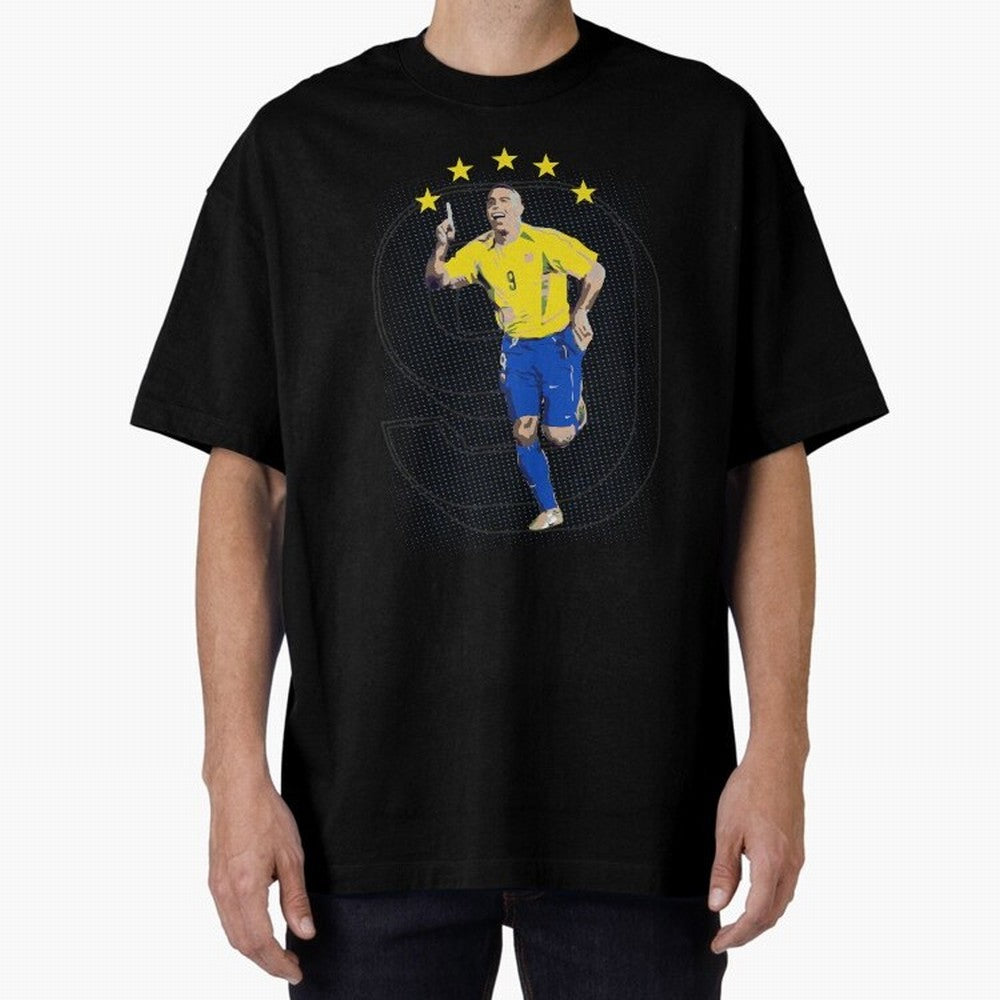 Ronaldo Fenomeno Oversized T-Shirt Show Your Love for FIFA World Cup 2026 Spirit, Highlighting Spain, CR7 and Messi, Vintage Soccer Flavor, Modern Football Stars, National Flags and Final Night Emotion; Perfect for People Who Love Argentina,