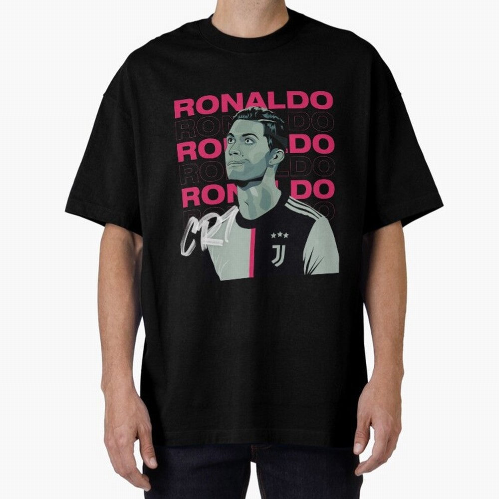 Ronaldo Oversized T-Shirt Fuel Your Fan Pride for FIFA World Cup 2026 Made for CR7, England and Germany Energy, Sports Nostalgia, International Competition, Famous Players and Unforgettable Victories; Ideal for Fans Who Follow Messi, Cristiano