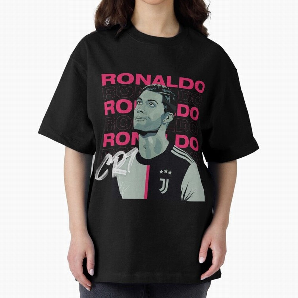Ronaldo Oversized T-Shirt Fuel Your Fan Pride for FIFA World Cup 2026 Made for CR7, England and Germany Energy, Sports Nostalgia, International Competition, Famous Players and Unforgettable Victories; Ideal for Fans Who Follow Messi, Cristiano