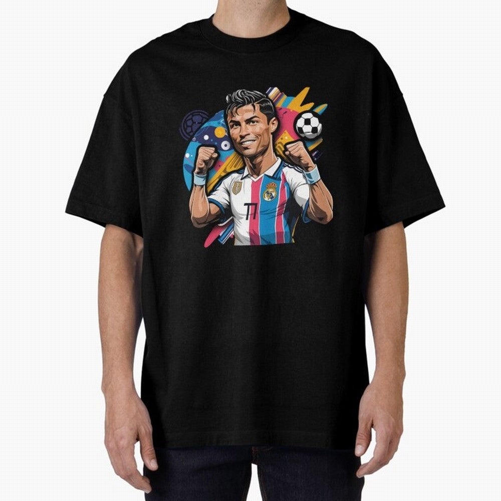 Cristiano Ronaldo cr7 Oversized T-Shirt Bring Retro Soccer Energy to FIFA World Cup 2026 USA Canada Mexico for Fans of Messi, CR7 and Mbappe and Germany, Bringing Worldwide Fan Energy, Dramatic Goals, Stadium Lights and Championship Celebrations;