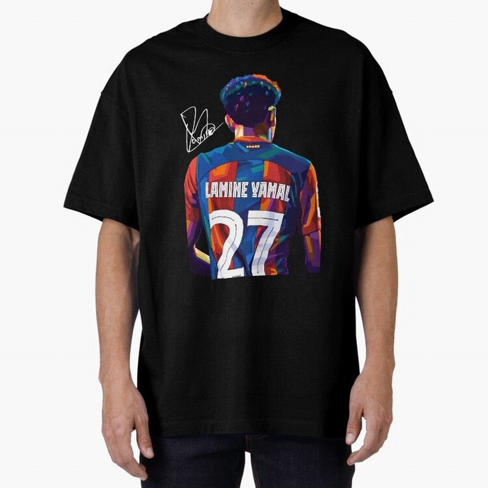 Lamine Yamal Football Player Wpap Art Oversized T-Shirt Feel FIFA World Cup 2026 Group Stage for Fans of Cristiano Ronaldo, Haaland and CR7 and Spain, Bringing Soccer Culture, Superstar Moments, National Team Dreams and Competitive Fire; Ideal for