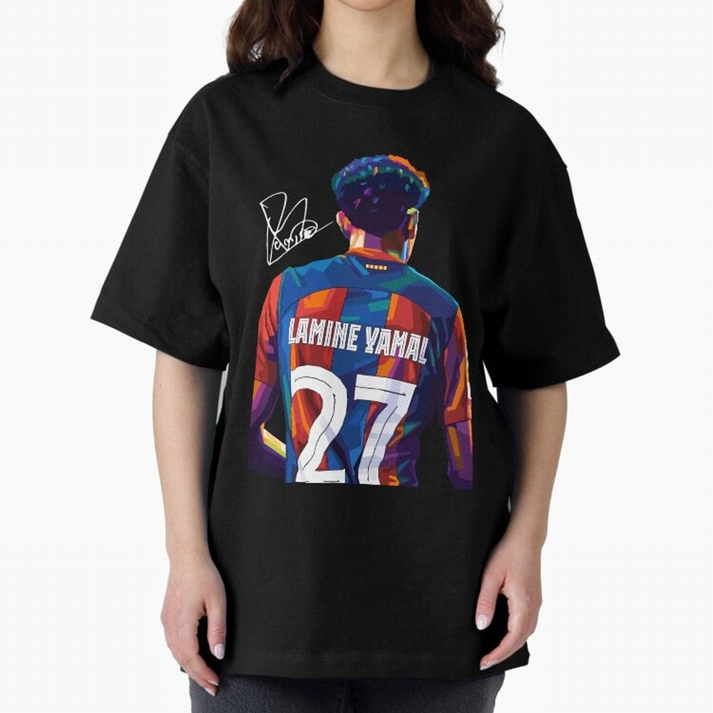 Lamine Yamal Football Player Wpap Art Oversized T-Shirt Feel FIFA World Cup 2026 Group Stage for Fans of Cristiano Ronaldo, Haaland and CR7 and Spain, Bringing Soccer Culture, Superstar Moments, National Team Dreams and Competitive Fire; Ideal for