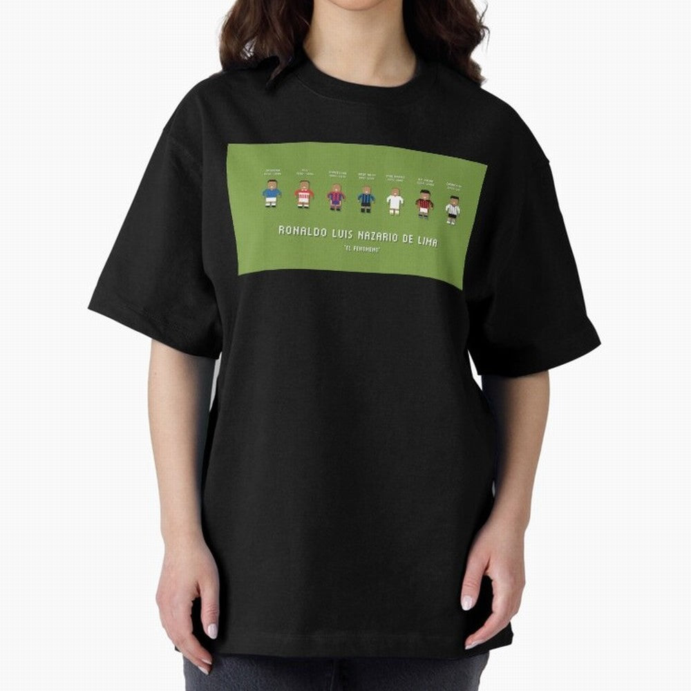 Ronaldo R9 Clubs Oversized T-Shirt Celebrate Rivalries and Pride in FIFA World Cup 2026 for Fans of Cristiano Ronaldo and England, France and Netherlands, Bringing Championship Spirit, Famous Goals, Roaring Crowds and International Football Unity;