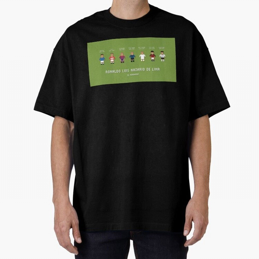 Ronaldo R9 Clubs Oversized T-Shirt Celebrate Rivalries and Pride in FIFA World Cup 2026 for Fans of Cristiano Ronaldo and England, France and Netherlands, Bringing Championship Spirit, Famous Goals, Roaring Crowds and International Football Unity;