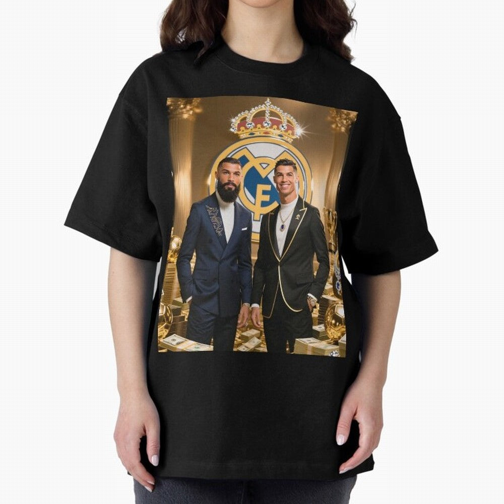 Viking Stars Oversized T-Shirt Celebrate Unforgettable Nights in Match Day Hype around FIFA World Cup 2026 Group Stage, Neymar, Haaland and Cristiano Ronaldo, Brazil, Portugal and Argentina, Championship Spirit, Famous Goals, Roaring Crowds and