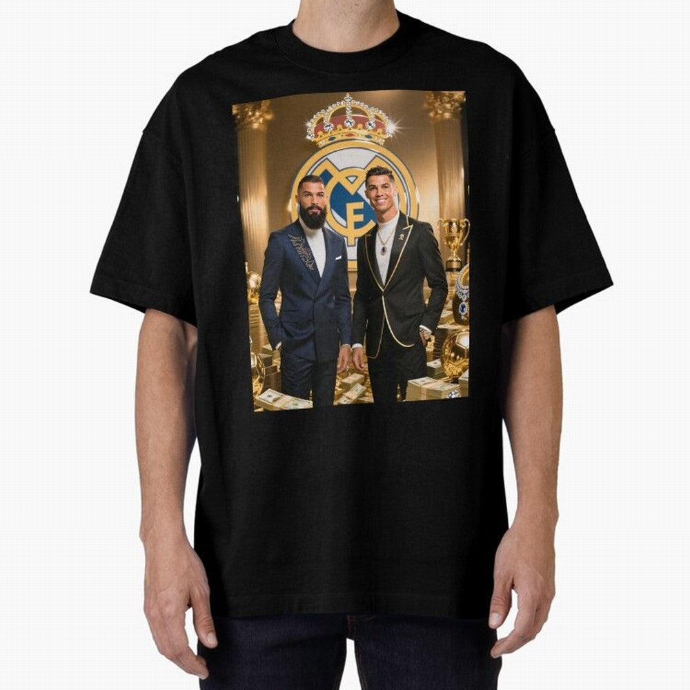 Viking Stars Oversized T-Shirt Celebrate Unforgettable Nights in Match Day Hype around FIFA World Cup 2026 Group Stage, Neymar, Haaland and Cristiano Ronaldo, Brazil, Portugal and Argentina, Championship Spirit, Famous Goals, Roaring Crowds and