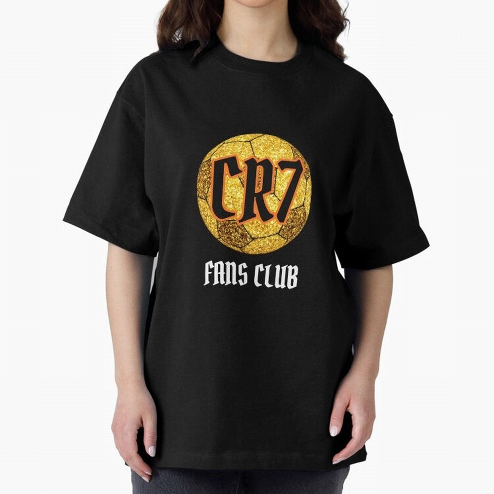 CR7 BLK 2 Oversized T-Shirt Celebrate the Biggest Stage of FIFA World Cup 2026 Group Stage for Fans of Cristiano Ronaldo, Haaland and CR7 and Portugal, Bringing Championship Spirit, Famous Goals, Roaring Crowds and International Football Unity;