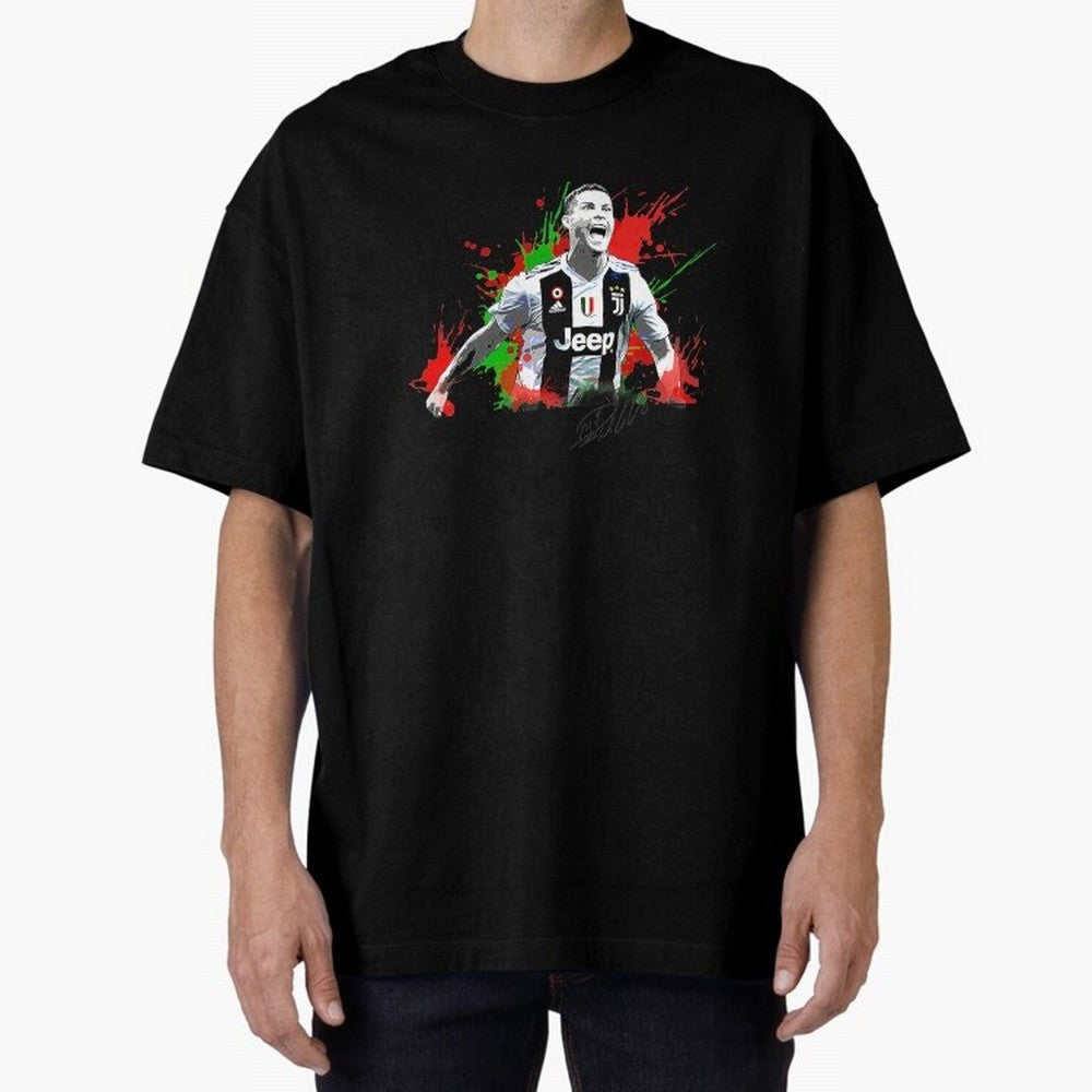Cristiano Ronaldo Fan Oversized T-Shirt Honor the Football Icons of Global Football Passion for FIFA World Cup 2026 Group Stage, with Messi, Brazil, Portugal and Argentina, Vintage Soccer Flavor, Modern Football Stars, National Flags and Final