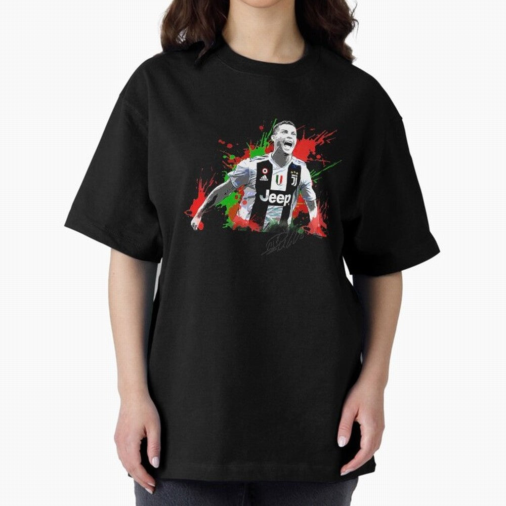 Cristiano Ronaldo Fan Oversized T-Shirt Honor the Football Icons of Global Football Passion for FIFA World Cup 2026 Group Stage, with Messi, Brazil, Portugal and Argentina, Vintage Soccer Flavor, Modern Football Stars, National Flags and Final