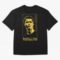 Ronaldo Golden Style Portrait art illustration Oversized T-Shirt Bring Trophy Dreams to Match Day Hype around FIFA World Cup 2026, Messi and Cristiano Ronaldo, France and Portugal, Vintage Soccer Flavor, Modern Football Stars, National Flags and