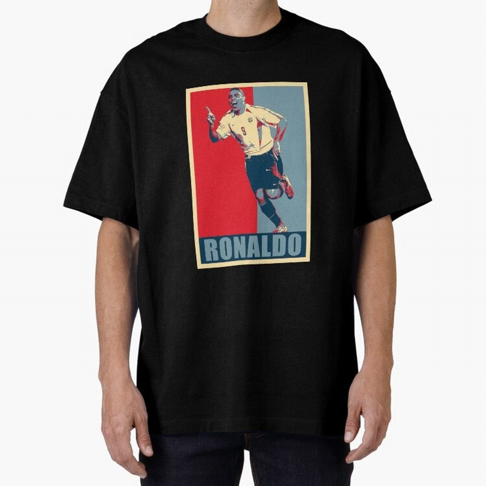 Ronaldo De Lima Celebration Oversized T-Shirt Bring Supporter Culture to FIFA World Cup 2026 USA Canada Mexico for Fans of Messi, Neymar and Mbappe and England, France and Netherlands, Bringing Football History, Final Match Energy, Crowd Noise and
