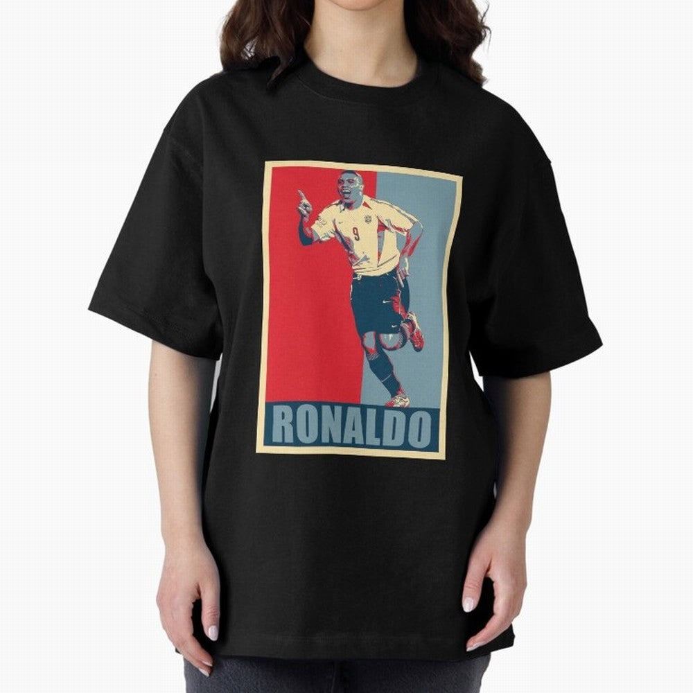 Ronaldo De Lima Celebration Oversized T-Shirt Bring Supporter Culture to FIFA World Cup 2026 USA Canada Mexico for Fans of Messi, Neymar and Mbappe and England, France and Netherlands, Bringing Football History, Final Match Energy, Crowd Noise and