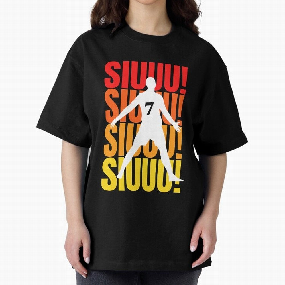 Christiano Ronaldo Siuuu Oversized T-Shirt Celebrate the Magic of Match Day Hype around FIFA World Cup 2026, Messi, France, Worldwide Fan Energy, Dramatic Goals, Stadium Lights and Championship Celebrations; Great for Supporters Who Love Legendary