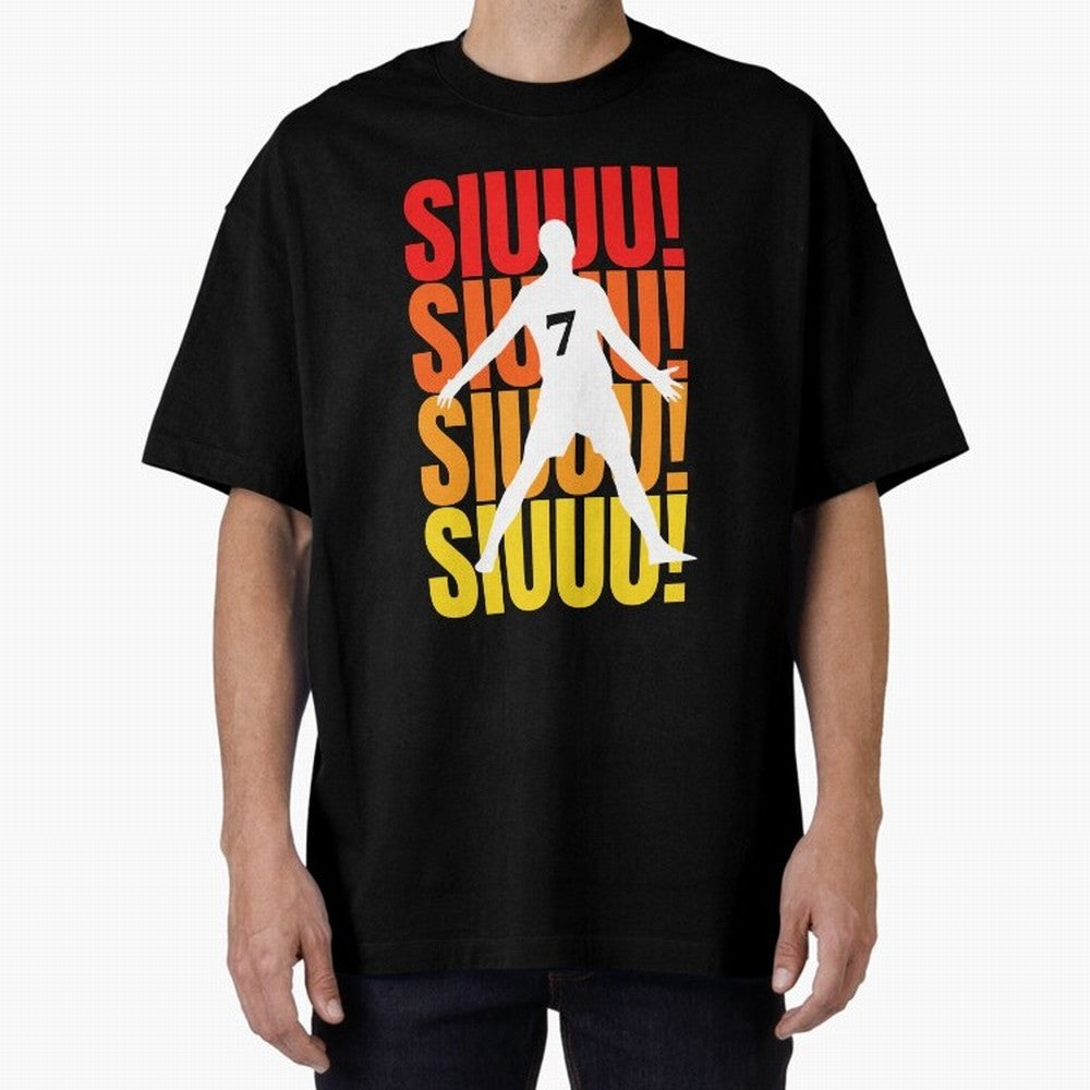 Christiano Ronaldo Siuuu Oversized T-Shirt Celebrate the Magic of Match Day Hype around FIFA World Cup 2026, Messi, France, Worldwide Fan Energy, Dramatic Goals, Stadium Lights and Championship Celebrations; Great for Supporters Who Love Legendary