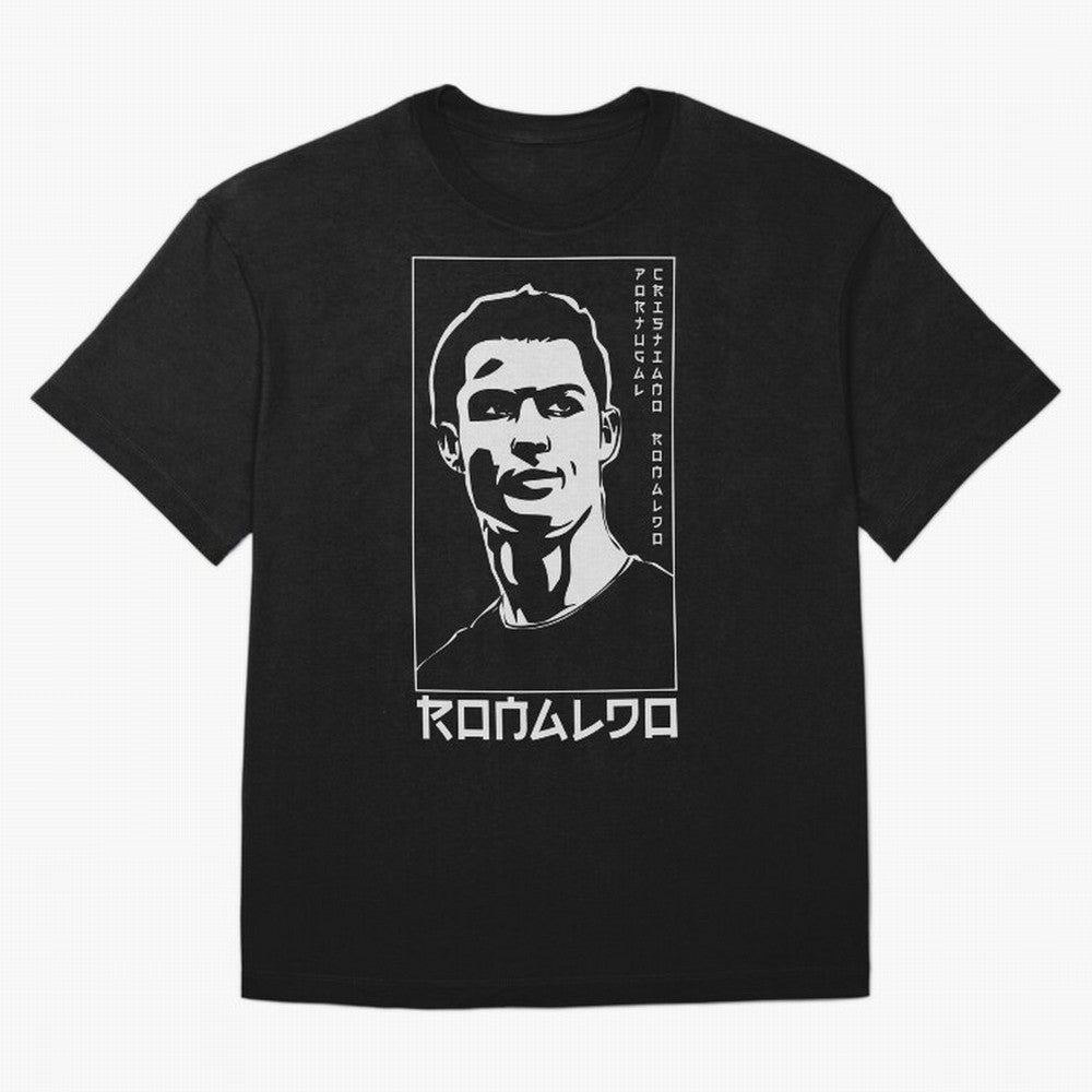 Ronaldo Japanese Style Portrait art illustration Oversized T-Shirt Celebrate Global Passion for Match Day Hype around FIFA World Cup 2026 USA Canada Mexico, Haaland and Mbappe, England and Germany, Global Supporter Spirit, Legendary Goals, National