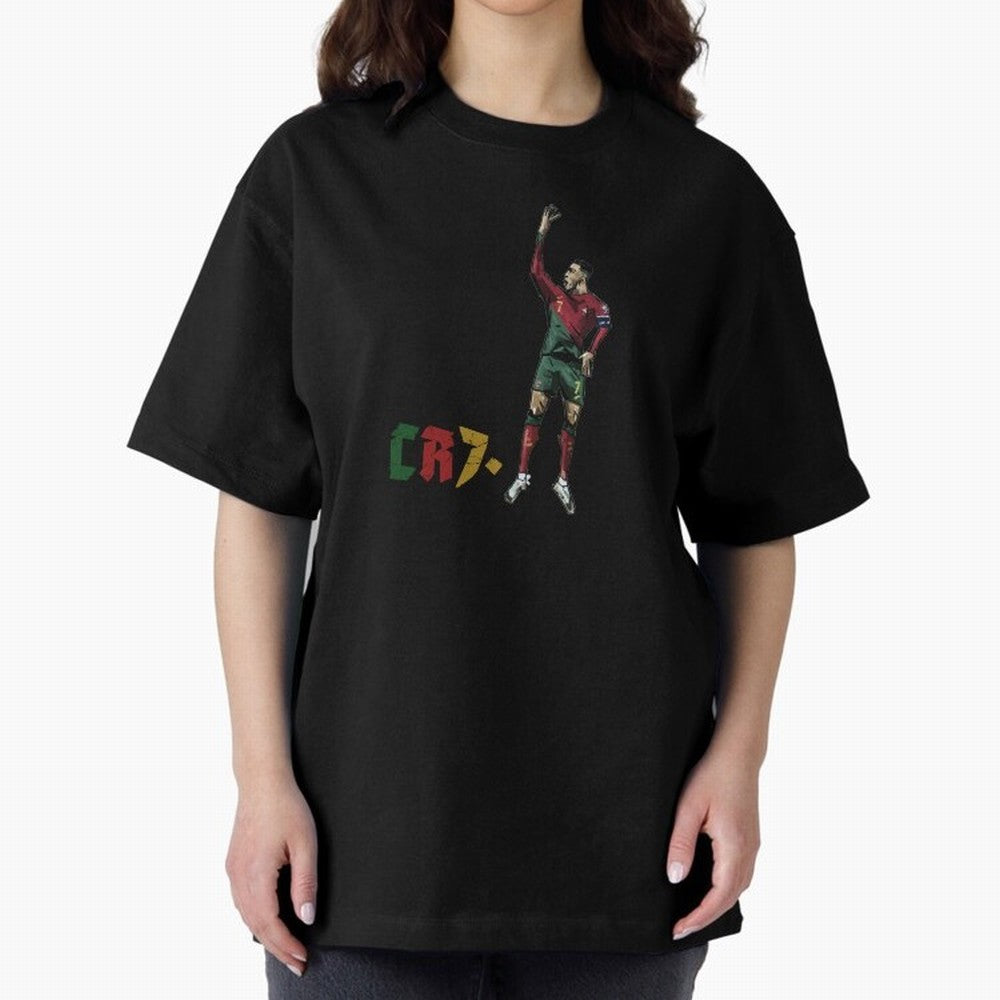 CR7. Oversized T-Shirt Bring International Match Energy to Global Football Passion for FIFA World Cup 2026 USA Canada Mexico, Filled with Cristiano Ronaldo, Netherlands, Vintage Soccer Flavor, Modern Football Stars, National Flags and Final Night