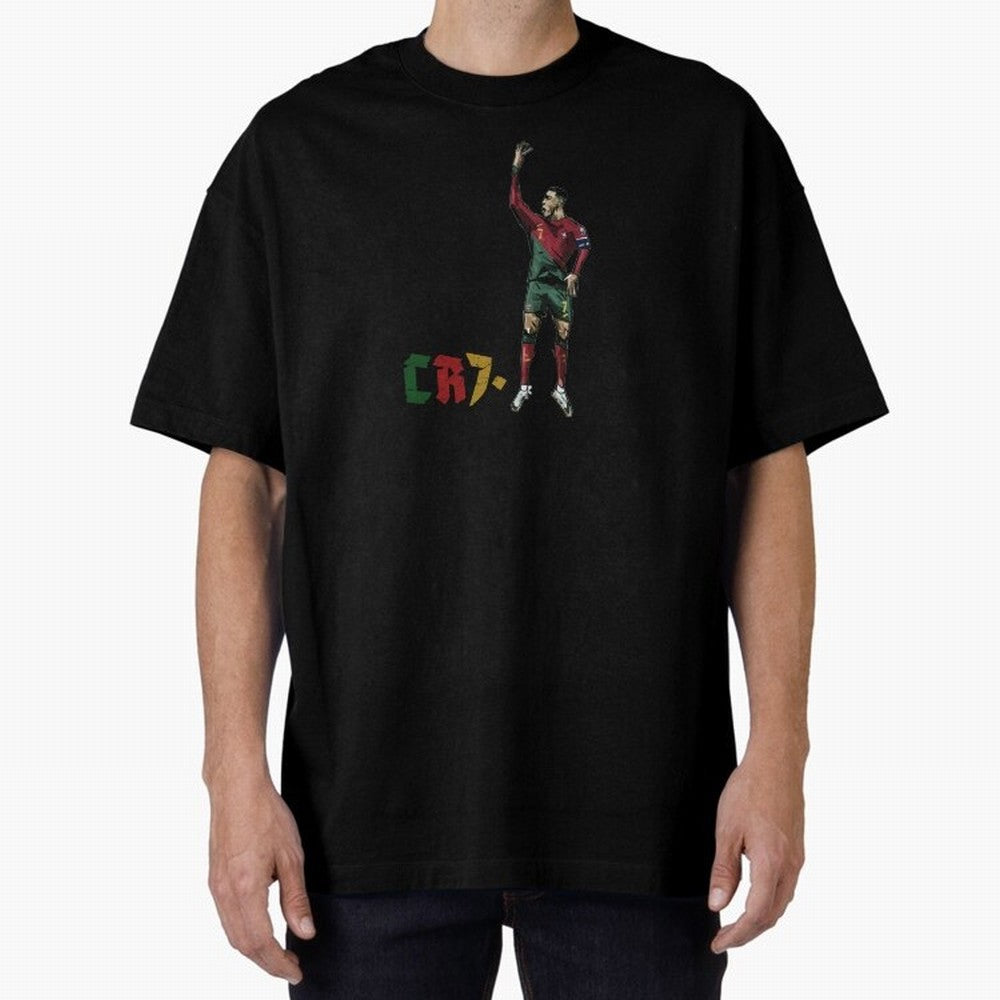 CR7. Oversized T-Shirt Bring International Match Energy to Global Football Passion for FIFA World Cup 2026 USA Canada Mexico, Filled with Cristiano Ronaldo, Netherlands, Vintage Soccer Flavor, Modern Football Stars, National Flags and Final Night