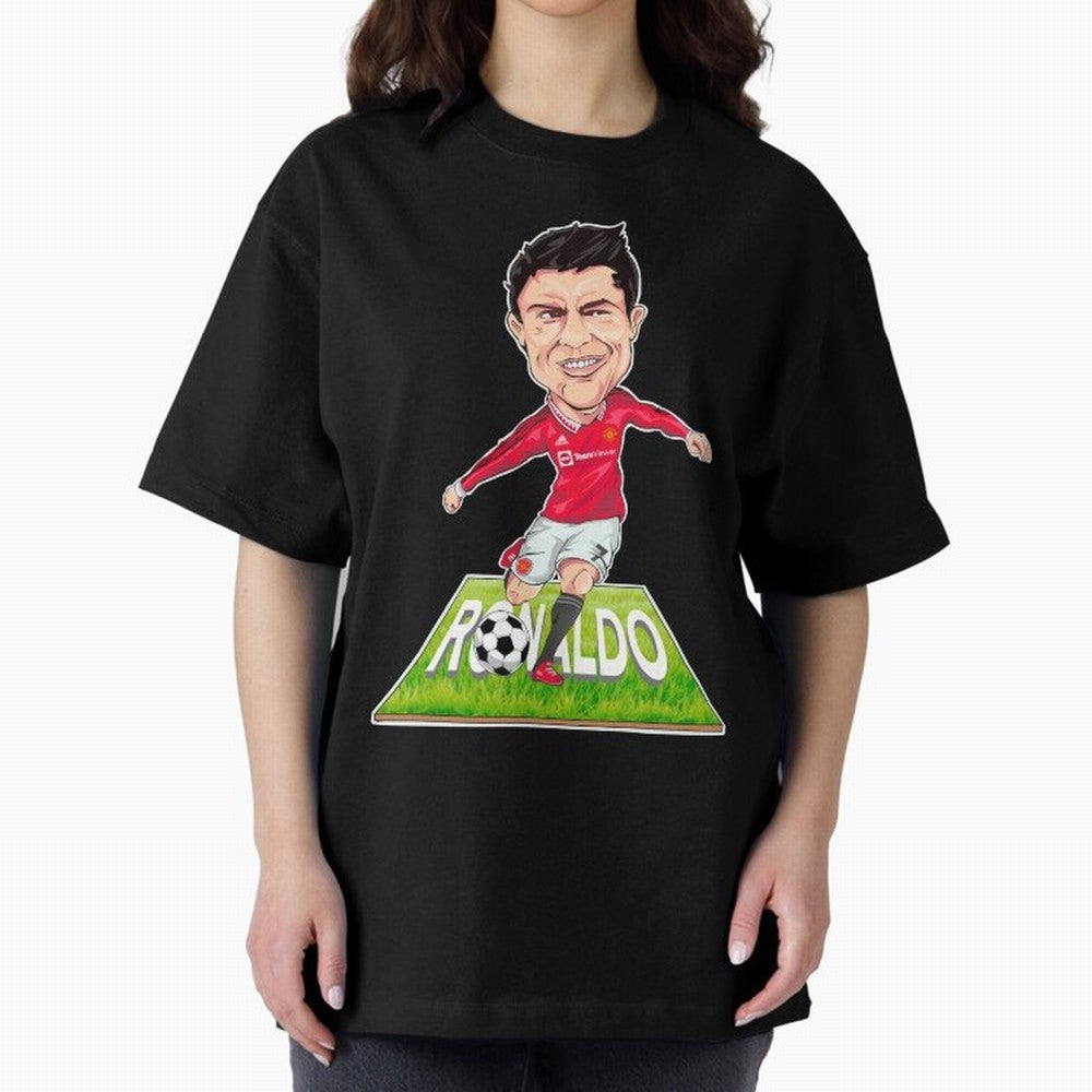 Cristiano Ronaldo Oversized T-Shirt Showcase FIFA World Cup 2026 USA Canada Mexico for Fans of Neymar and Spain, Bringing Championship Spirit, Famous Goals, Roaring Crowds and International Football Unity; Created for Match Day Parties, Soccer