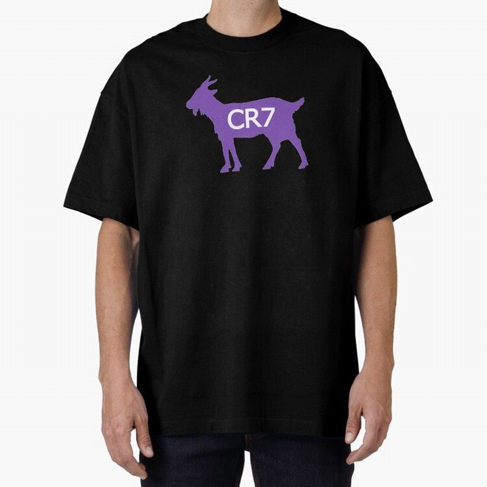 CR7 GOAT Purple Oversized T-Shirt Back the Journey through FIFA World Cup 2026 Group Stage Spirit, Made for Brazil, Cristiano Ronaldo, Sports Nostalgia, International Competition, Famous Players and Unforgettable Victories; Perfect for People Who