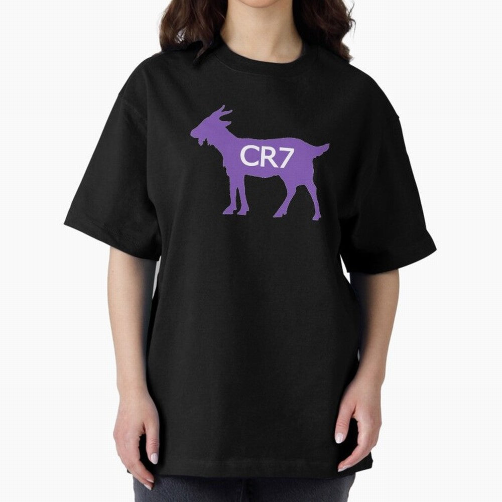 CR7 GOAT Purple Oversized T-Shirt Back the Journey through FIFA World Cup 2026 Group Stage Spirit, Made for Brazil, Cristiano Ronaldo, Sports Nostalgia, International Competition, Famous Players and Unforgettable Victories; Perfect for People Who
