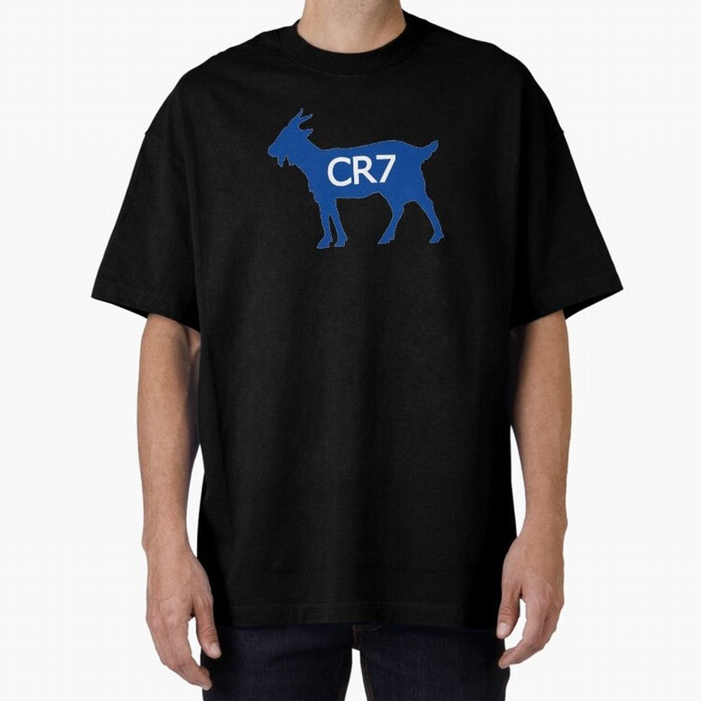 CR7 GOAT Blue Oversized T-Shirt Bring Stadium Energy to FIFA World Cup 2026 Group Stage Spirit, with England and Germany, Cristiano Ronaldo, Haaland and CR7, Classic Soccer Heritage, Championship Pressure, Fan Loyalty and International Pride;