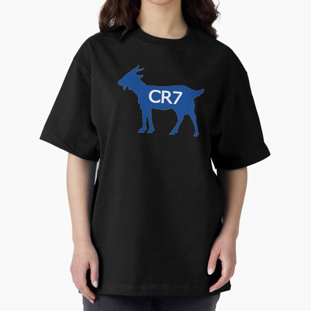 CR7 GOAT Blue Oversized T-Shirt Bring Stadium Energy to FIFA World Cup 2026 Group Stage Spirit, with England and Germany, Cristiano Ronaldo, Haaland and CR7, Classic Soccer Heritage, Championship Pressure, Fan Loyalty and International Pride;