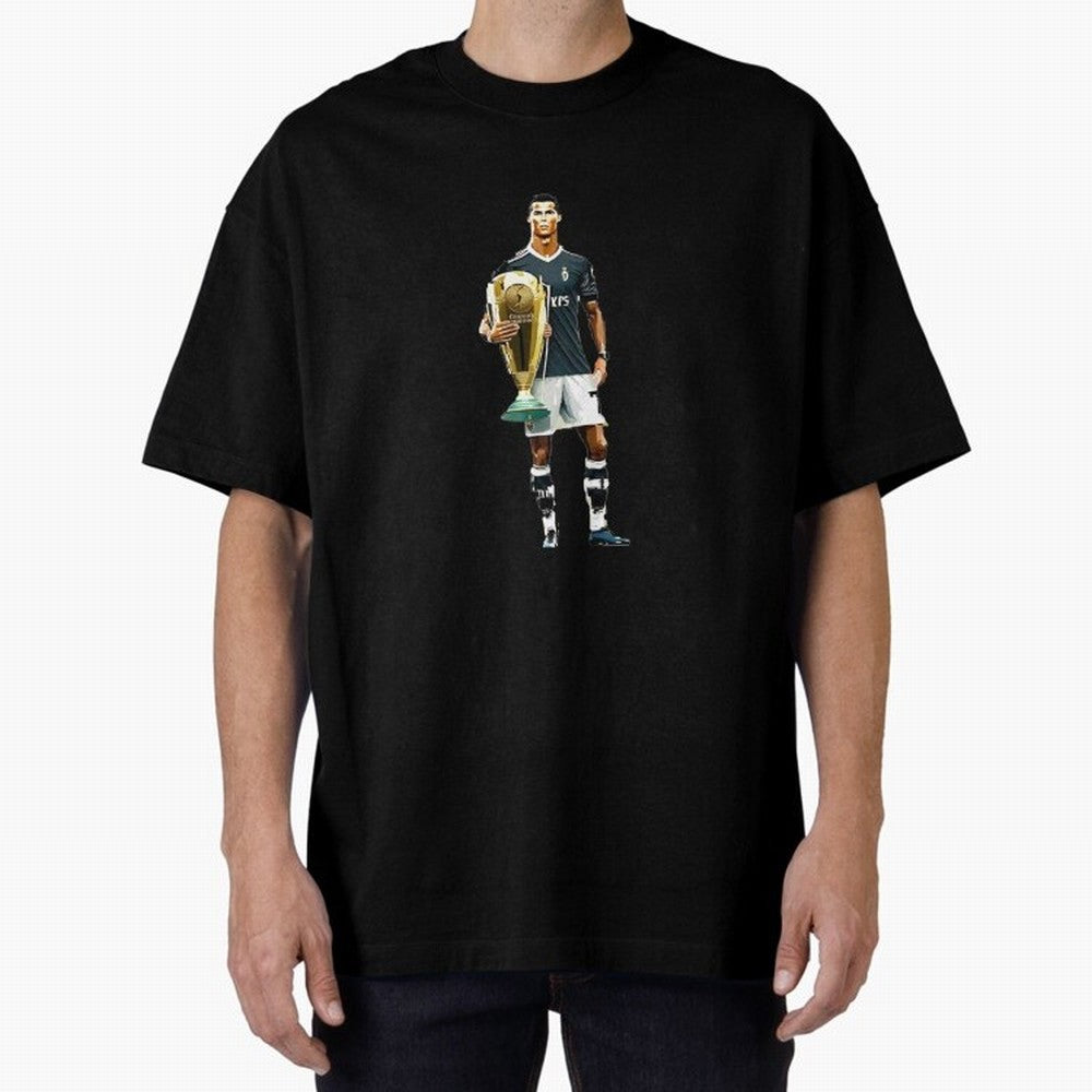 Cristiano Ronaldo CR7 Game Time Pixel Artwork Futbol Soccer Oversized T-Shirt Celebrate Supporters United by Global Football Passion for FIFA World Cup 2026 Group Stage, Featuring Cristiano Ronaldo, Haaland and CR7, Argentina and Brazil, Champion