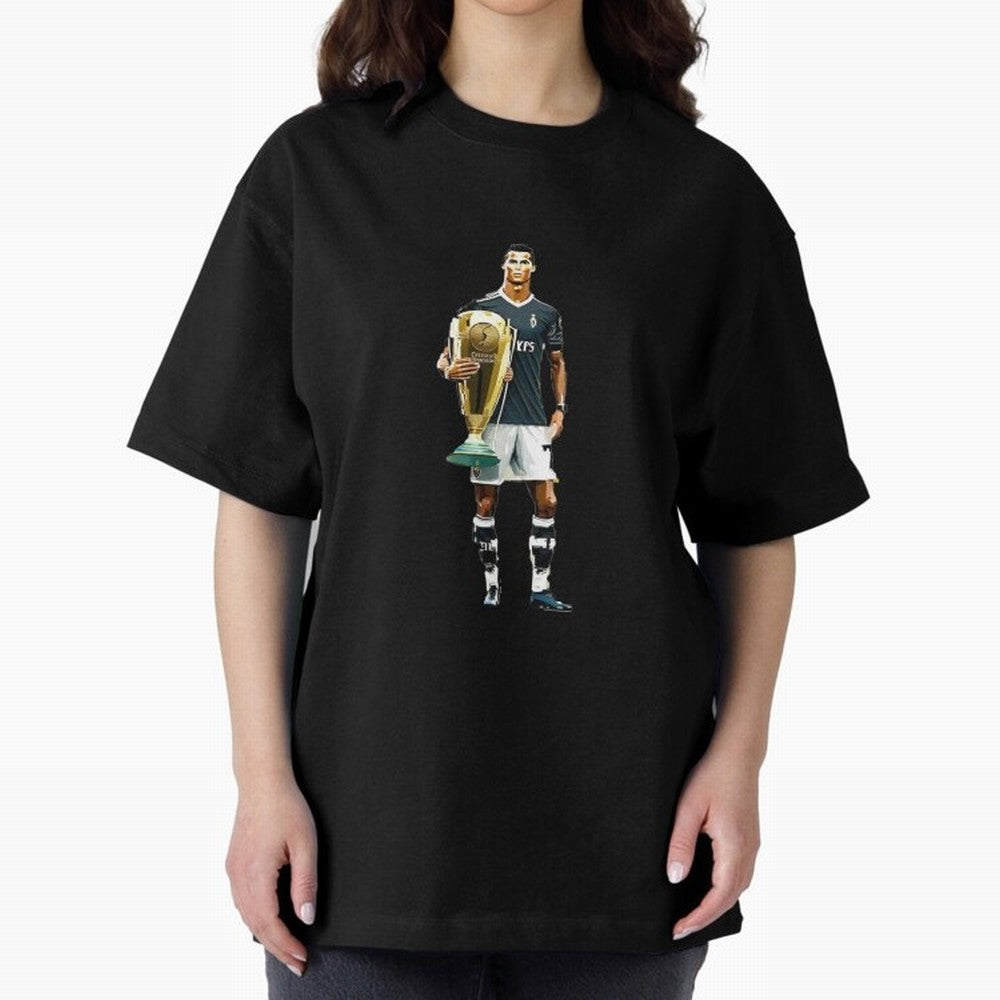 Cristiano Ronaldo CR7 Game Time Pixel Artwork Futbol Soccer Oversized T-Shirt Celebrate Supporters United by Global Football Passion for FIFA World Cup 2026 Group Stage, Featuring Cristiano Ronaldo, Haaland and CR7, Argentina and Brazil, Champion