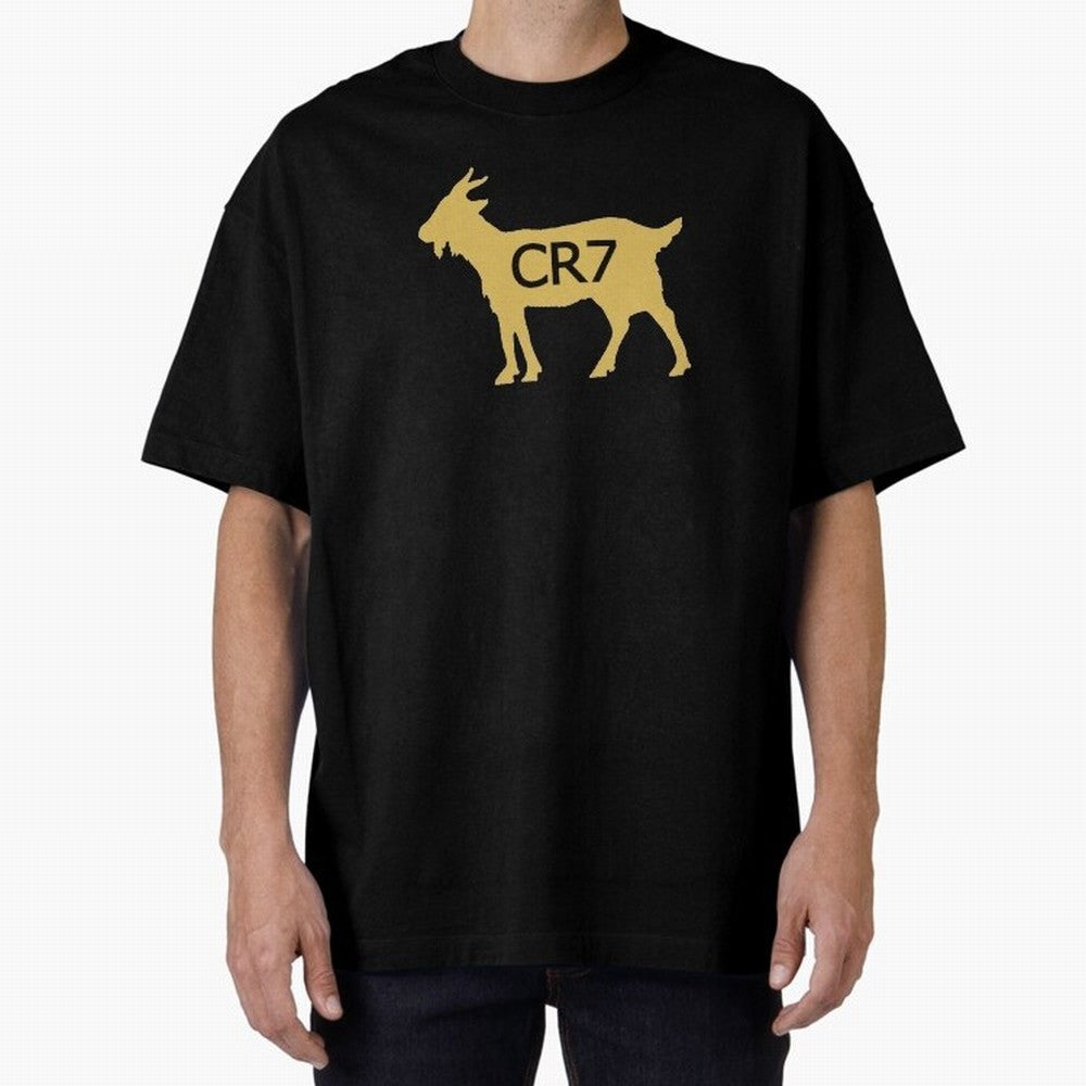 CR7 GOAT Gold Oversized T-Shirt Represent the FIFA World Cup 2026 Group Stage Journey through Haaland Highlights, Argentina Pride, Vintage Soccer Flavor, Modern Football Stars, National Flags and Final Night Emotion; Created for Match Day Parties,