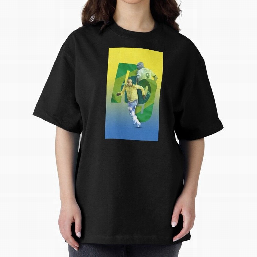 Ronaldo Luis Nazario de Lima Illustration Oversized T-Shirt Refresh FIFA World Cup 2026 USA Canada Mexico for Fans of CR7 and Brazil, Bringing Football Passion, Legendary Performances, Festival Vibes and Supporter Community; Created for Match Day