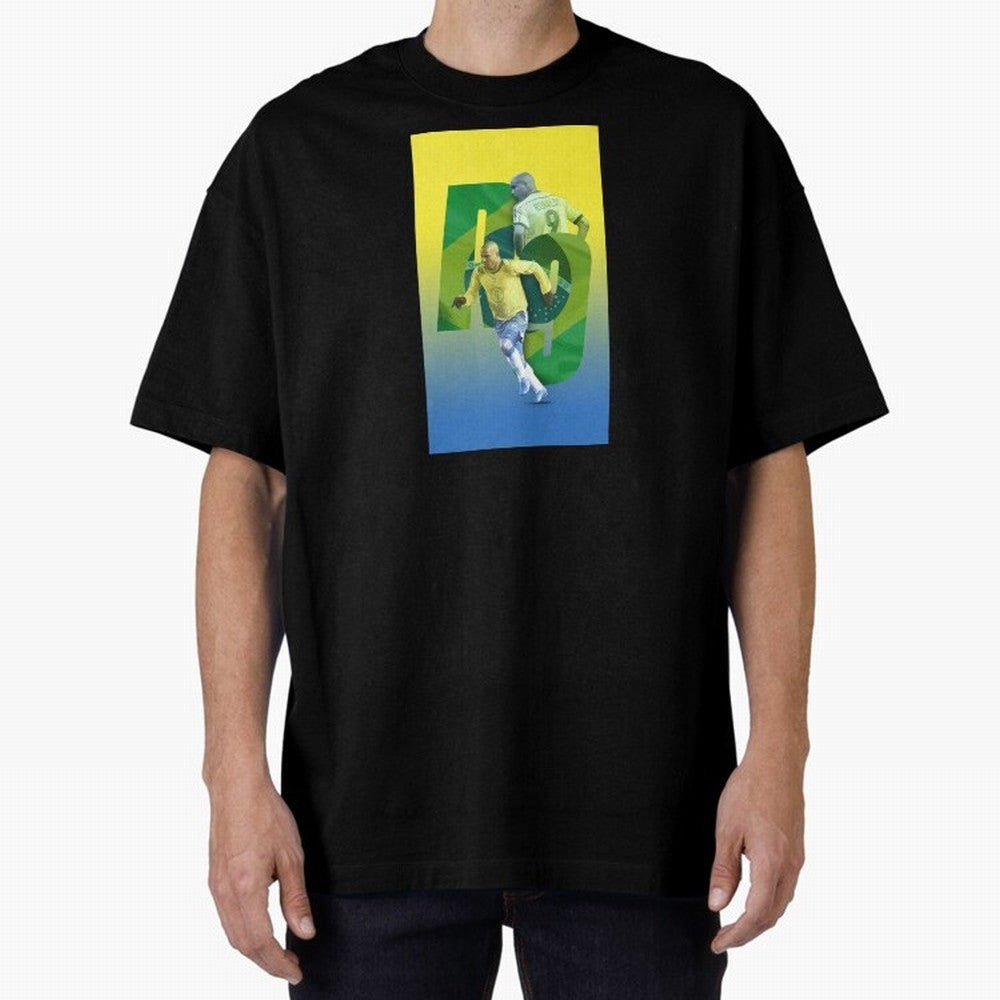 Ronaldo Luis Nazario de Lima Illustration Oversized T-Shirt Refresh FIFA World Cup 2026 USA Canada Mexico for Fans of CR7 and Brazil, Bringing Football Passion, Legendary Performances, Festival Vibes and Supporter Community; Created for Match Day
