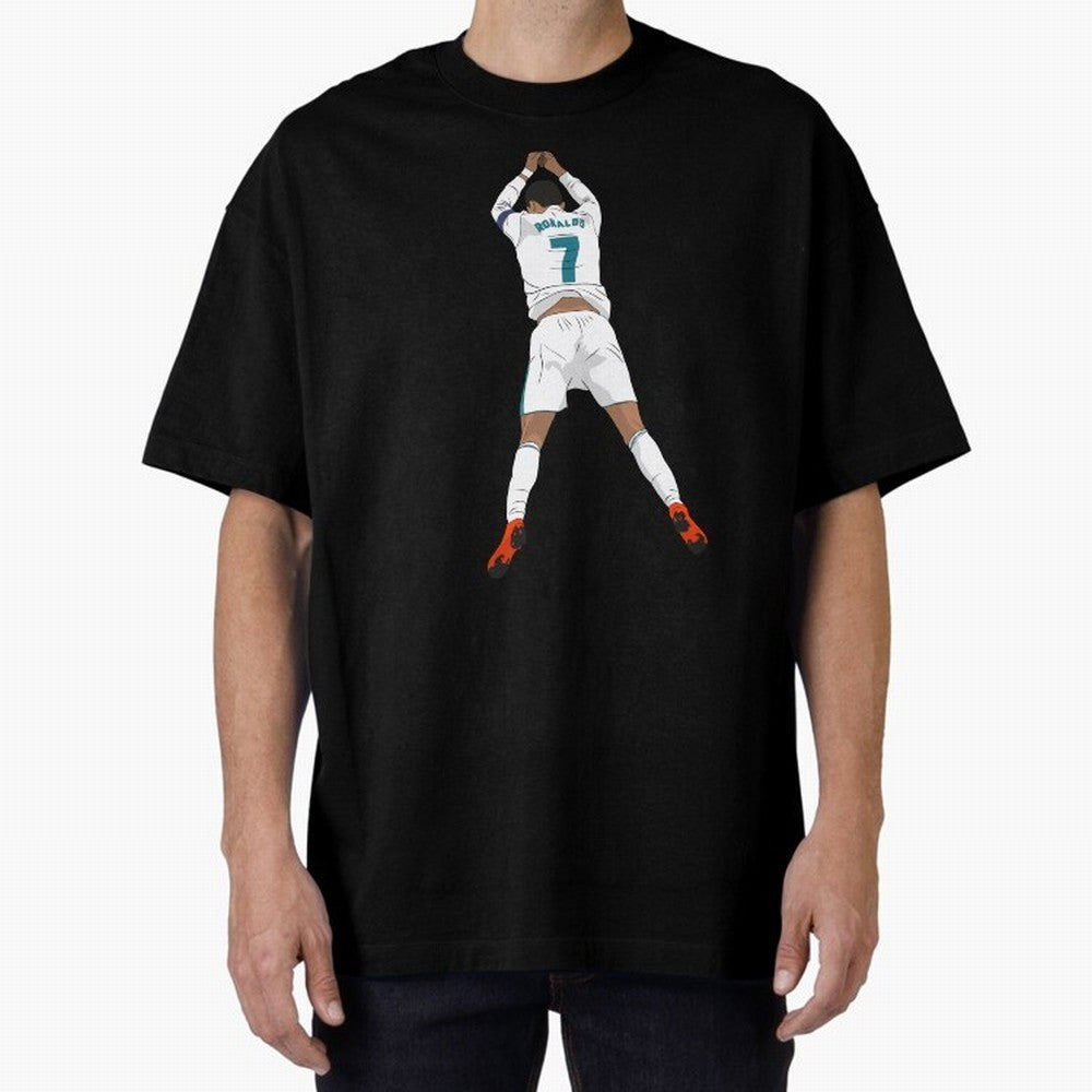 Cristiano Ronaldo Iconic Celebration Oversized T-Shirt Fuel Your Fan Pride for FIFA World Cup 2026 Group Stage Highlighting Messi and Cristiano Ronaldo, Portugal Energy, Football Passion, Legendary Performances, Festival Vibes and Supporter
