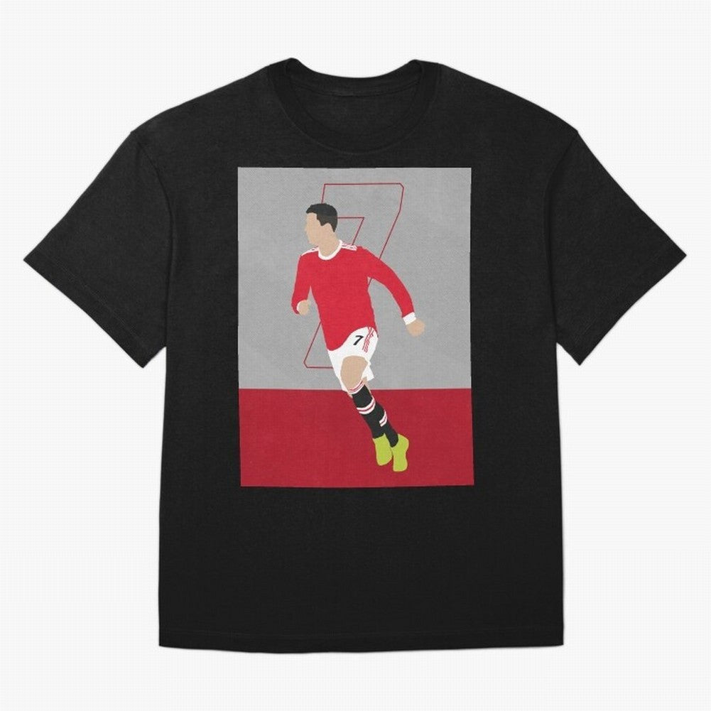 Cristiano Ronaldo 2021/22 Illustration Oversized T-Shirt Treasure FIFA World Cup 2026 USA Canada Mexico for Fans of Messi and Cristiano Ronaldo and England and Germany, Bringing Vintage Soccer Flavor, Modern Football Stars, National Flags and Final