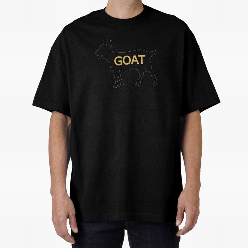 GOAT Alt Gold Oversized T-Shirt Fuel the Hype around Global Football Passion for FIFA World Cup 2026 USA Canada Mexico, Filled with Haaland and Mbappe, Brazil, Portugal and Argentina, Sports Nostalgia, International Competition, Famous Players and