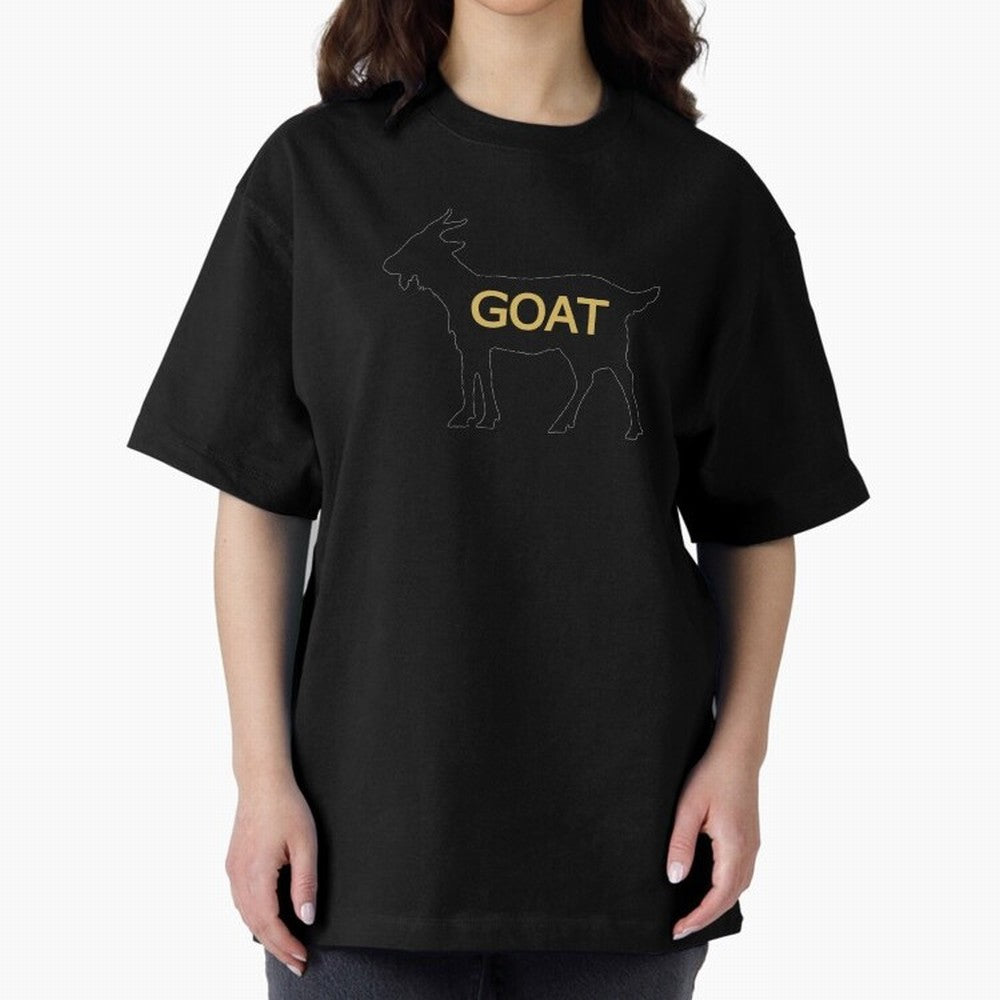 GOAT Alt Gold Oversized T-Shirt Fuel the Hype around Global Football Passion for FIFA World Cup 2026 USA Canada Mexico, Filled with Haaland and Mbappe, Brazil, Portugal and Argentina, Sports Nostalgia, International Competition, Famous Players and