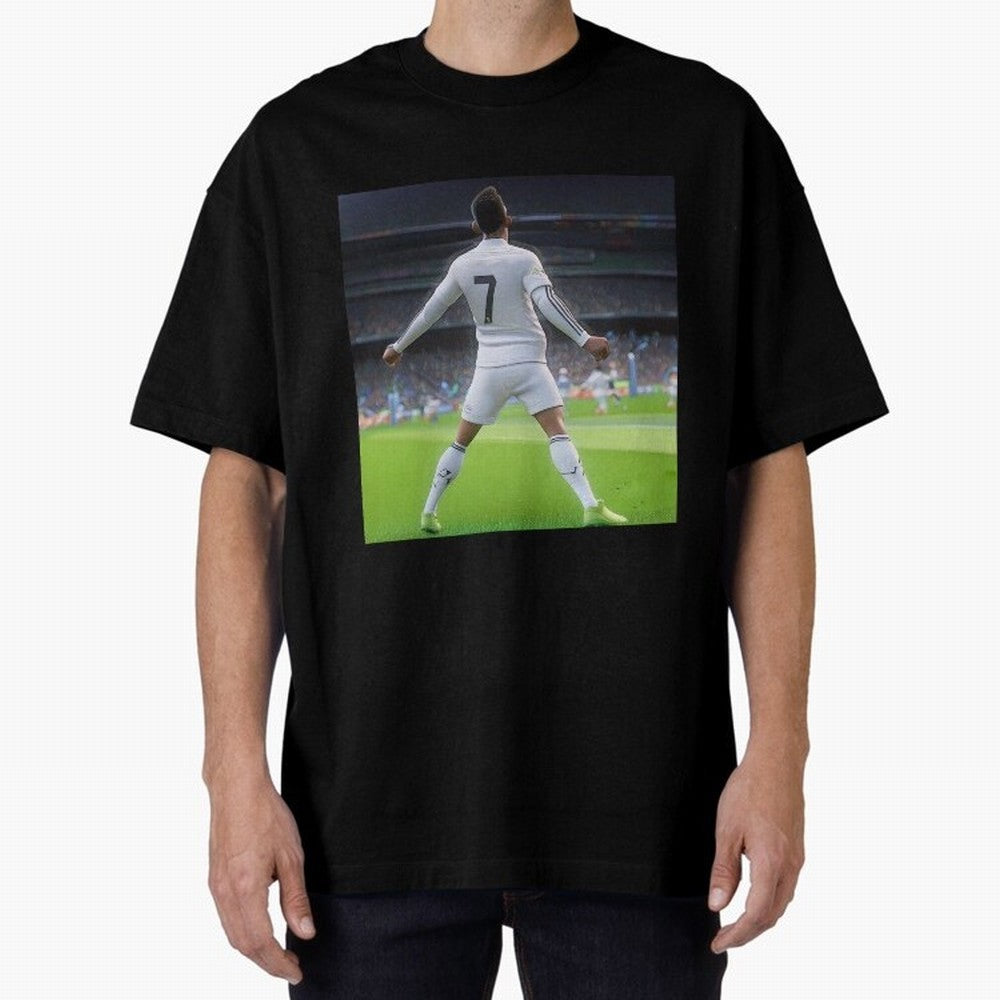 Ronaldo caricature Oversized T-Shirt Celebrate FIFA World Cup 2026 Group Stage Made for CR7 and Messi, Brazil, Portugal and Argentina Energy, Goal Celebration Energy, Supporter Heritage, Football Icons and Worldwide Tournament Joy; Ideal for Fans