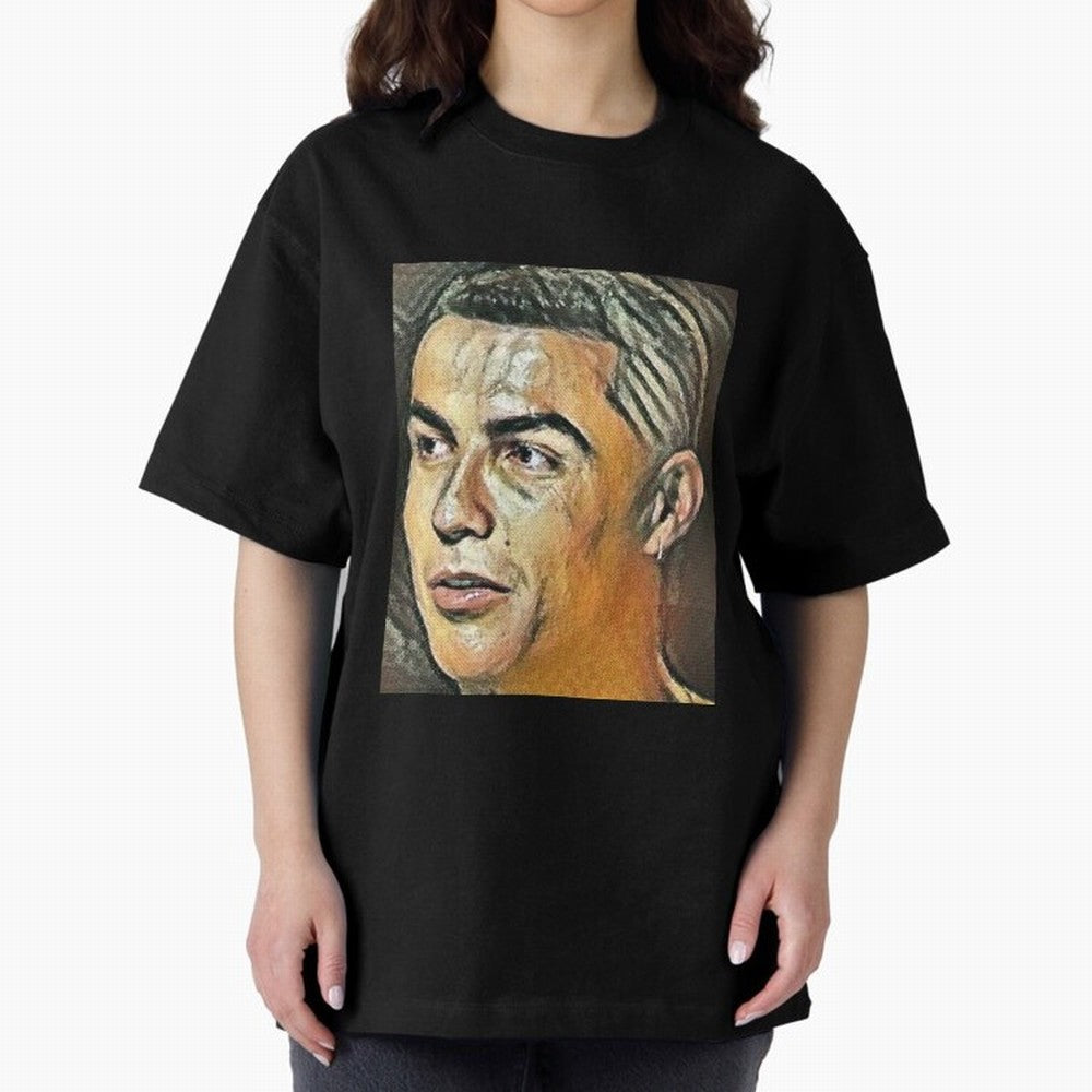 Cristiano Ronaldo Oversized T-Shirt Represent Football Lovers during FIFA World Cup 2026 USA Canada Mexico for Fans of Haaland and Brazil, Bringing Global Supporter Spirit, Legendary Goals, National Colors and Tournament Celebration; Great for