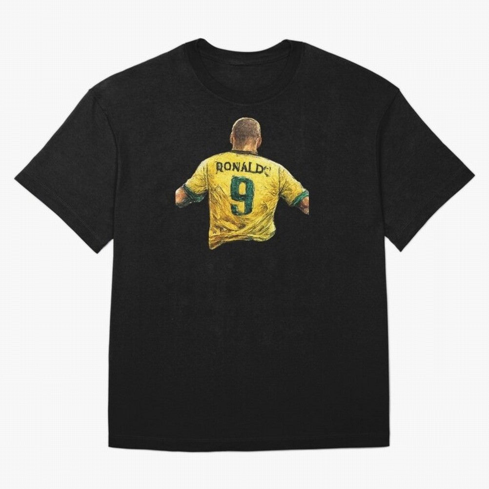 Brazilian Football Legend No.9 Vintage Streetwear Design Oversized T-Shirt Live for the Drama of FIFA World Cup 2026 Spirit, Filled with France and Portugal, Messi, Neymar and Mbappe, Soccer Culture, Superstar Moments, National Team Dreams and