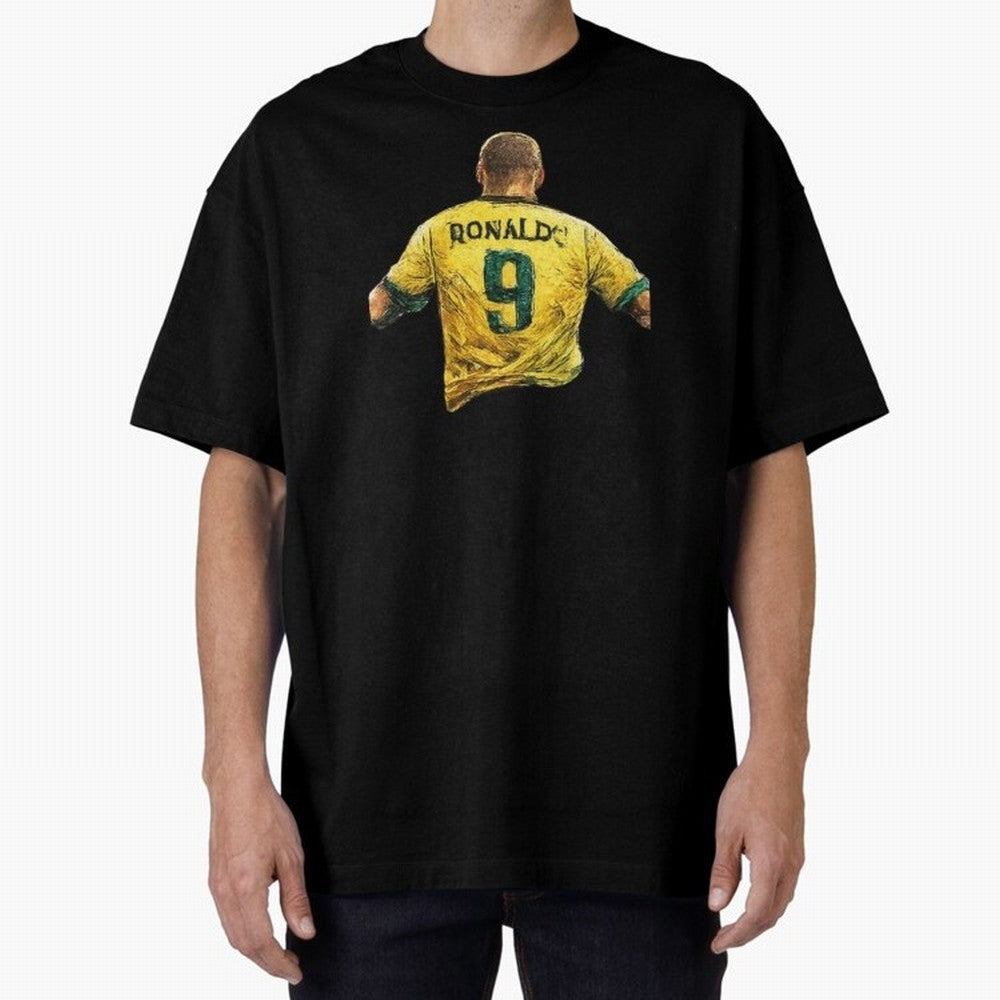 Brazilian Football Legend No.9 Vintage Streetwear Design Oversized T-Shirt Live for the Drama of FIFA World Cup 2026 Spirit, Filled with France and Portugal, Messi, Neymar and Mbappe, Soccer Culture, Superstar Moments, National Team Dreams and