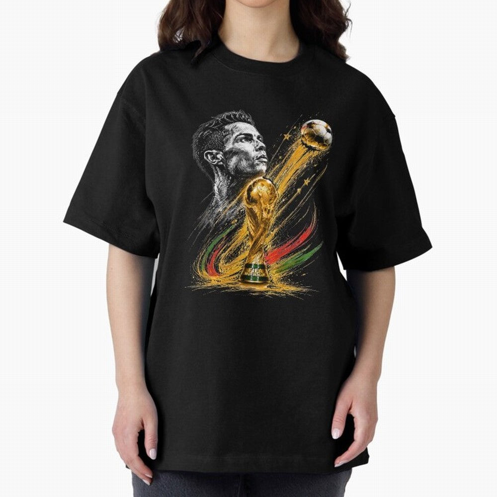 Ronaldo with World Cup Oversized T-Shirt Bring International Match Energy to FIFA World Cup 2026 Highlighting Messi and Cristiano Ronaldo, Brazil Energy, Soccer Culture, Superstar Moments, National Team Dreams and Competitive Fire; Great for Watch