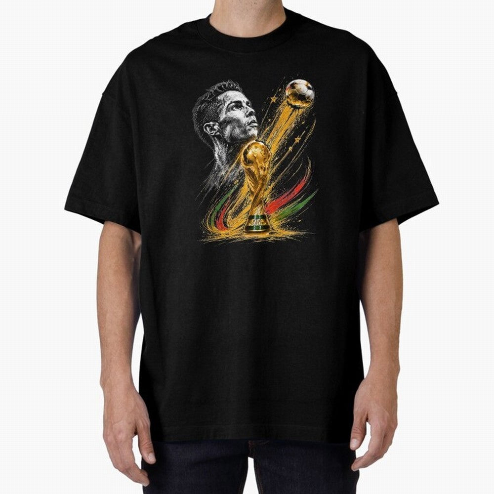Ronaldo with World Cup Oversized T-Shirt Bring International Match Energy to FIFA World Cup 2026 Highlighting Messi and Cristiano Ronaldo, Brazil Energy, Soccer Culture, Superstar Moments, National Team Dreams and Competitive Fire; Great for Watch