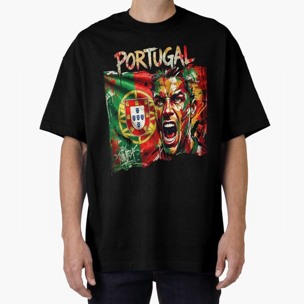 PORTUGAL FOOTBALL TEAM Oversized T-Shirt Feel International Energy from FIFA World Cup 2026 USA Canada Mexico Inspired by Messi, Germany Energy, Soccer Culture, Superstar Moments, National Team Dreams and Competitive Fire; Great for Supporters Who